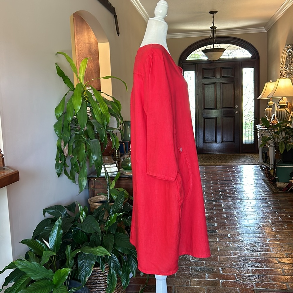 Match Point %100 linen dress sz Large - Picture 5 of 11